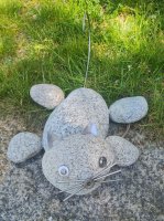 Stein-Katze, Deko-Figur Katze, Edelstahl, Steinkatze,Dekorationsfigur, Steinfigur, Gartenfigur