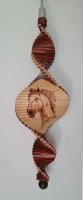 Wind Spinning Wood Spiral, Length 70 cm, Horse Head