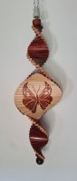 Wind Spinning Wood Spiral, Length 70 cm, Butterfly Dark