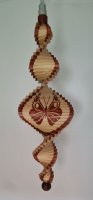 Wind Spinning Wood Spiral, Length 70 cm, Butterfly light