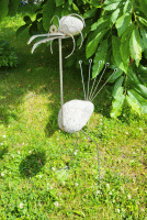Stein-Vogel, Höhe 75 cm, Dekorationsfigur, Steinfigur, Gartenfigur