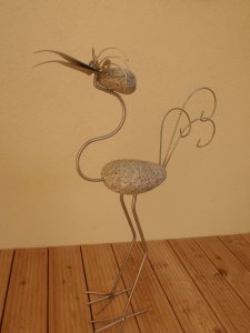 Stein-Vogel, Höhe 80 cm, V8, Dekorationsfigur, Steinfigur, Gartenfigur
