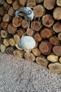 Stein-Vogel, Höhe 80 cm, V8, Dekorationsfigur, Steinfigur, Gartenfigur