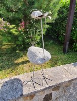 Stein-Vogel, Höhe 75 cm, Dekorationsfigur, Steinfigur, Gartenfigur