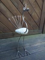 Stein-Vogel, Höhe 45 cm, V2, Dekorationsfigur, Steinfigur, Gartenfigur