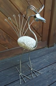Stein-Vogel, Höhe 45 cm, V1, Dekorationsfigur, Steinfigur, Gartenfigur