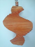Wind Spinning Wood Spiral, Length 35 cm, Scumble Pine