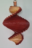 Wind Spinning Wood Spiral, Length 35 cm, Scumble Teak - Natural