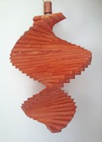 Windspiel aus Holz - Windspirale - Holzspirale, Länge 35 cm - Lasiert, Farbton Teak