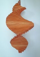 Wind Spinning Wood Spiral, Length 45 cm, Scumble Pine