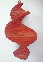 Wind Spinning Wood Spiral, Length 45 cm, Scumble Mahogany