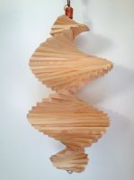 Windspiel aus Holz - Windspirale - Holzspirale, Länge 55 cm - unbehandelt