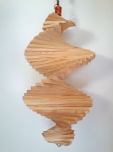 Windspiel aus Holz - Windspirale - Holzspirale, Länge 55 cm - unbehandelt