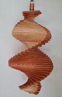 Windspiel aus Holz - Windspirale - Holzspirale, Länge 45 cm - Lasiert, Farbton Teak - Natur