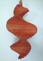 Wind Spinning Wood Spiral, Length 45 cm, Scumble Teak