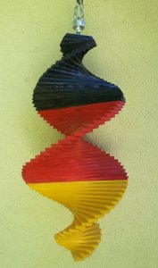 Wind Spinning Wood Spiral, Length 55 cm, Scumble: German Flag