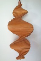 Wind Spinning Wood Spiral, Length 55 cm, Scumble Oak