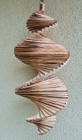 Windspiel aus Holz - Windspirale - Holzspirale, Länge 55 cm - Geflammt und lasiert