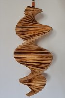 Wind Spinning Wood Spiral, Length 55 cm, Flamed and Varnished