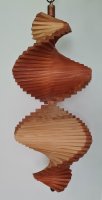 Windspiel aus Holz - Windspirale - Holzspirale, Länge 55 cm - Farbton Teak - Natur
