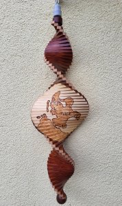 Windspiel aus Holz - Windspirale - Holzspirale, Insel Rügen, Länge 70 cm