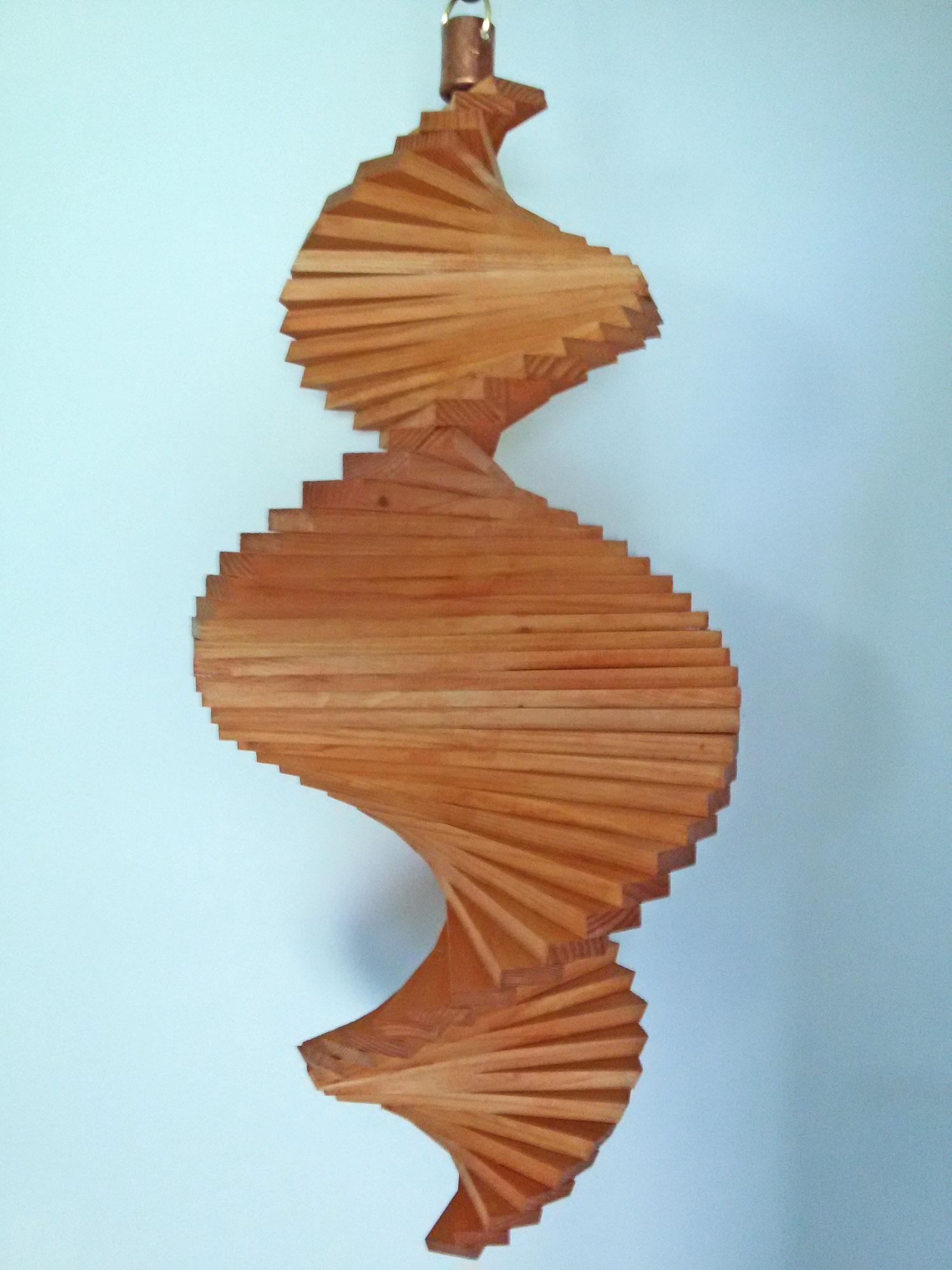 Windspirale Länge 55 cm Lasur: Eiche Holzspirale Windspiel aus Holz 